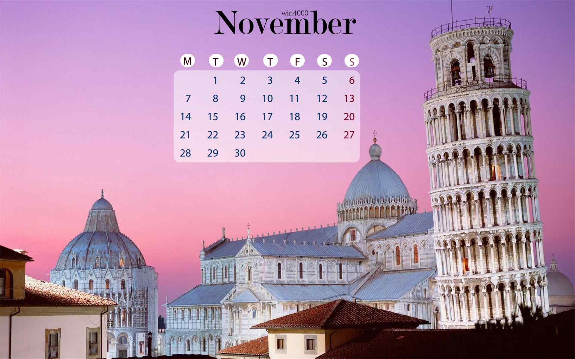 2016年11月日历壁纸之意大利唯美城市风景