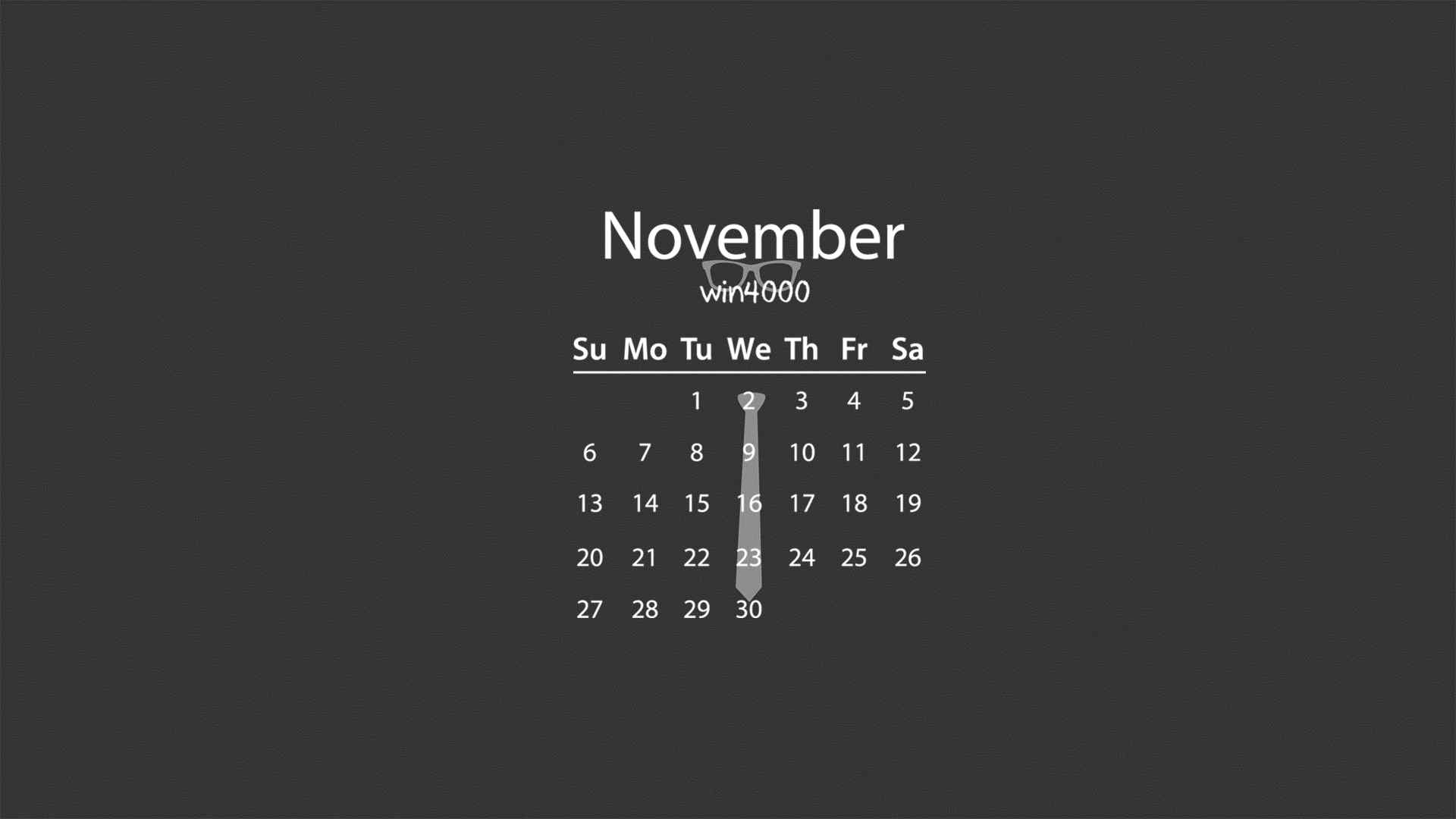 2016年11月日历简约个性游戏壁纸