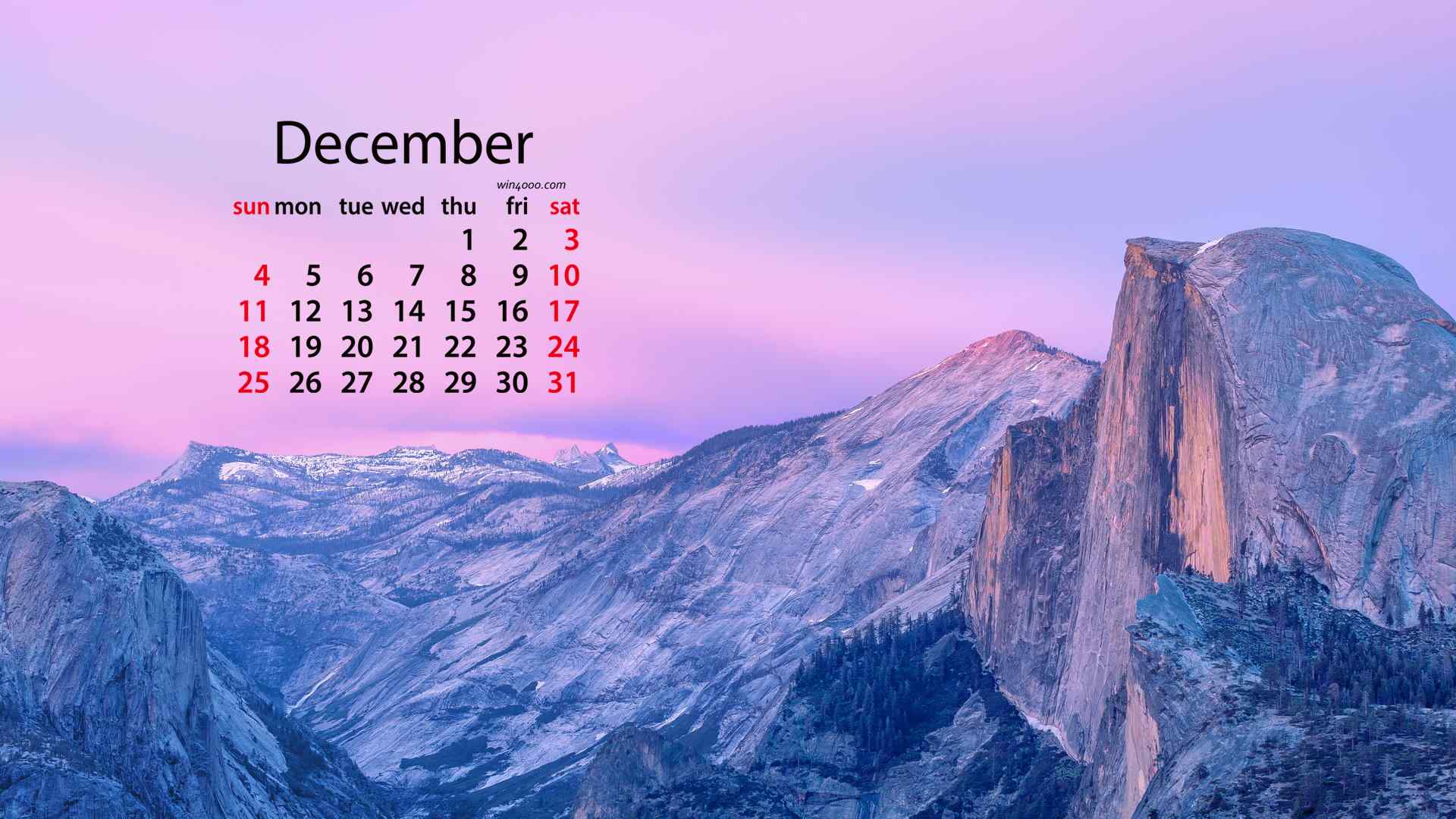 2016年12月日历之清新唯美的风景壁纸