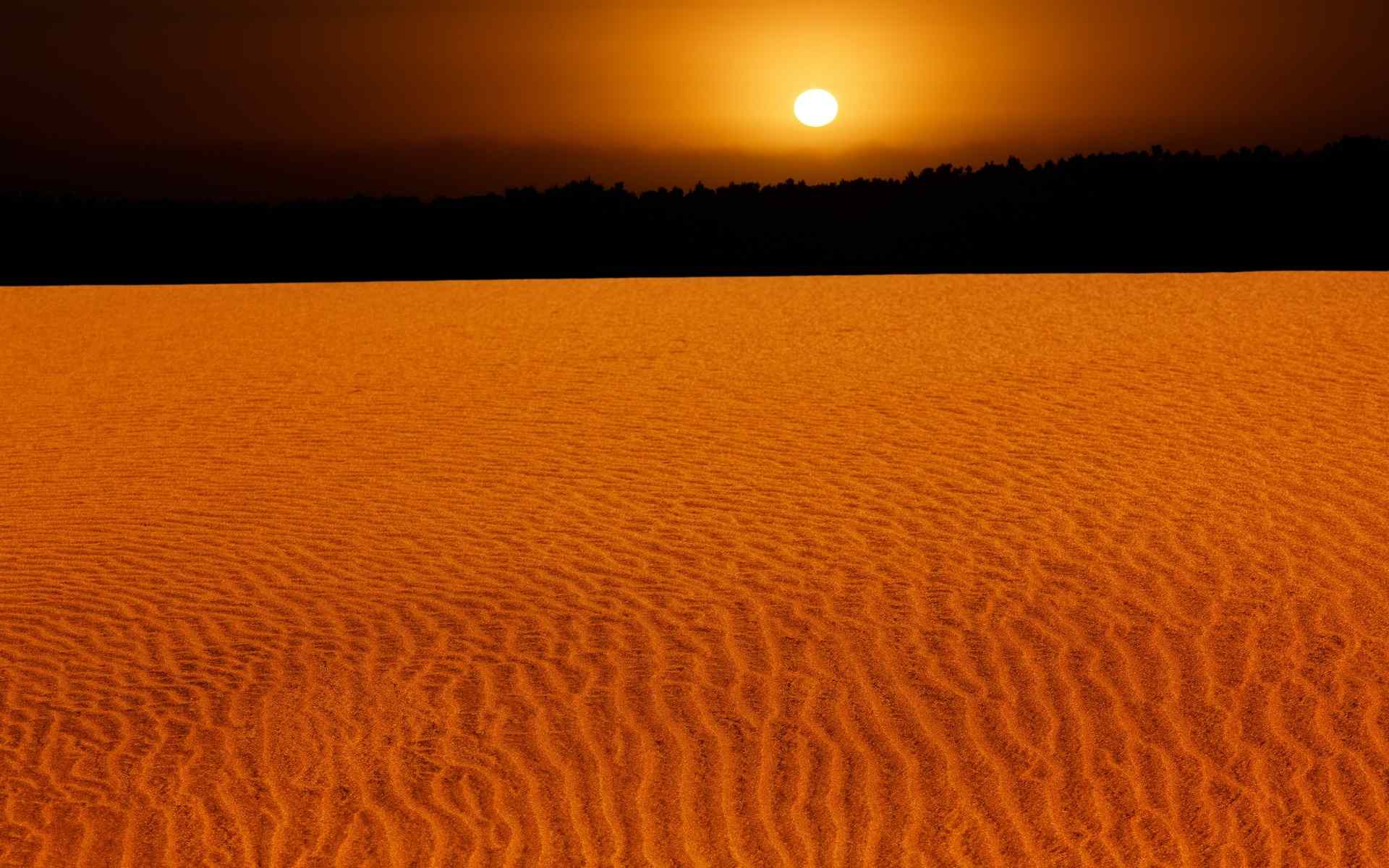 独特的沙漠阳光风景桌面壁纸