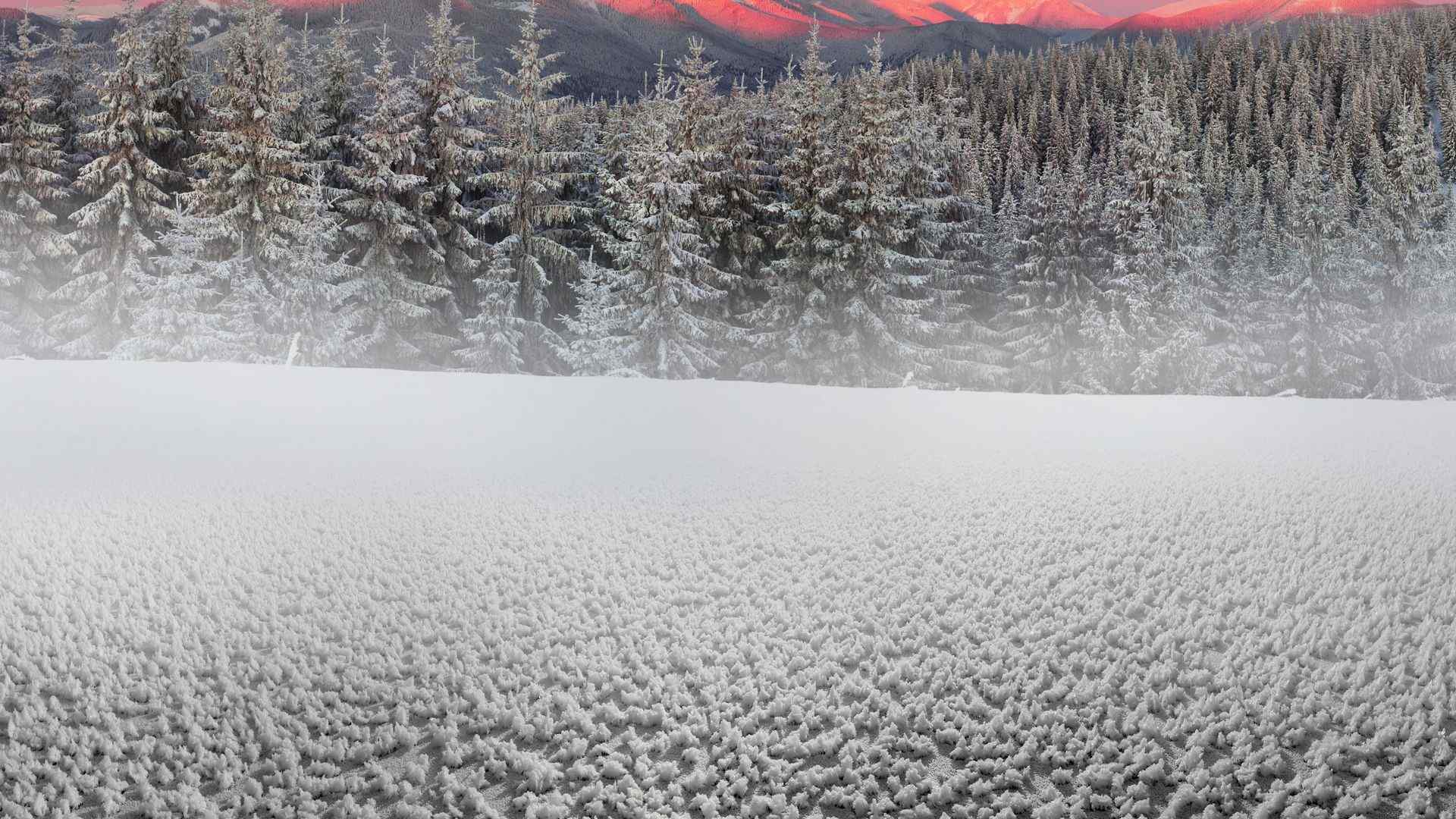 唯美的雪山风景高清桌面壁纸