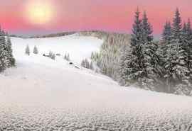 唯美的大自然梦幻雪景图片高清桌面壁纸