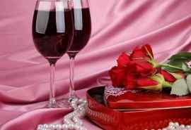 唯美红酒与玫瑰花图片桌面壁纸