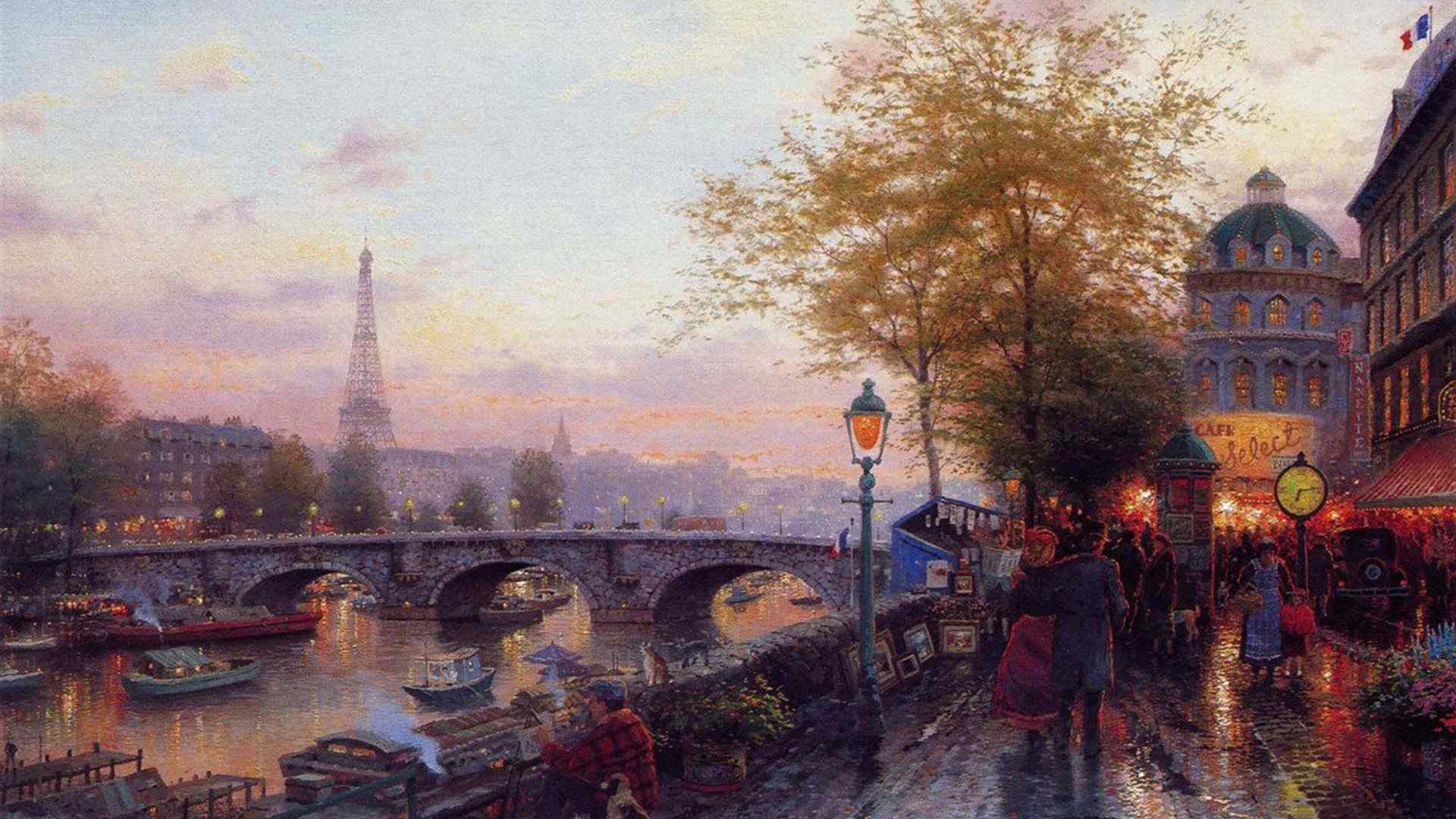 唯美浪漫的巴黎埃菲尔铁塔风景图片