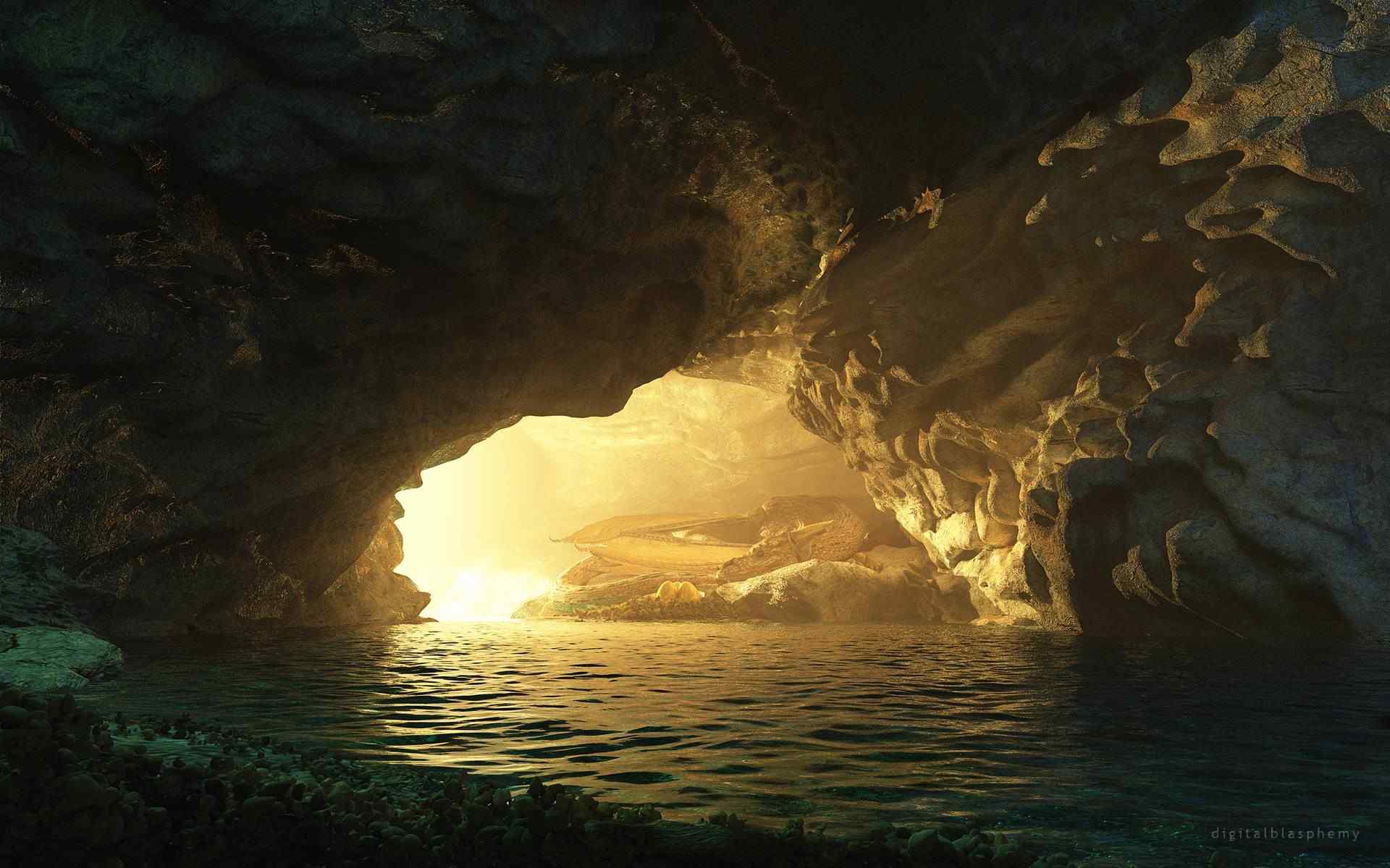梦幻洞穴奇异风景图片高清桌面壁纸