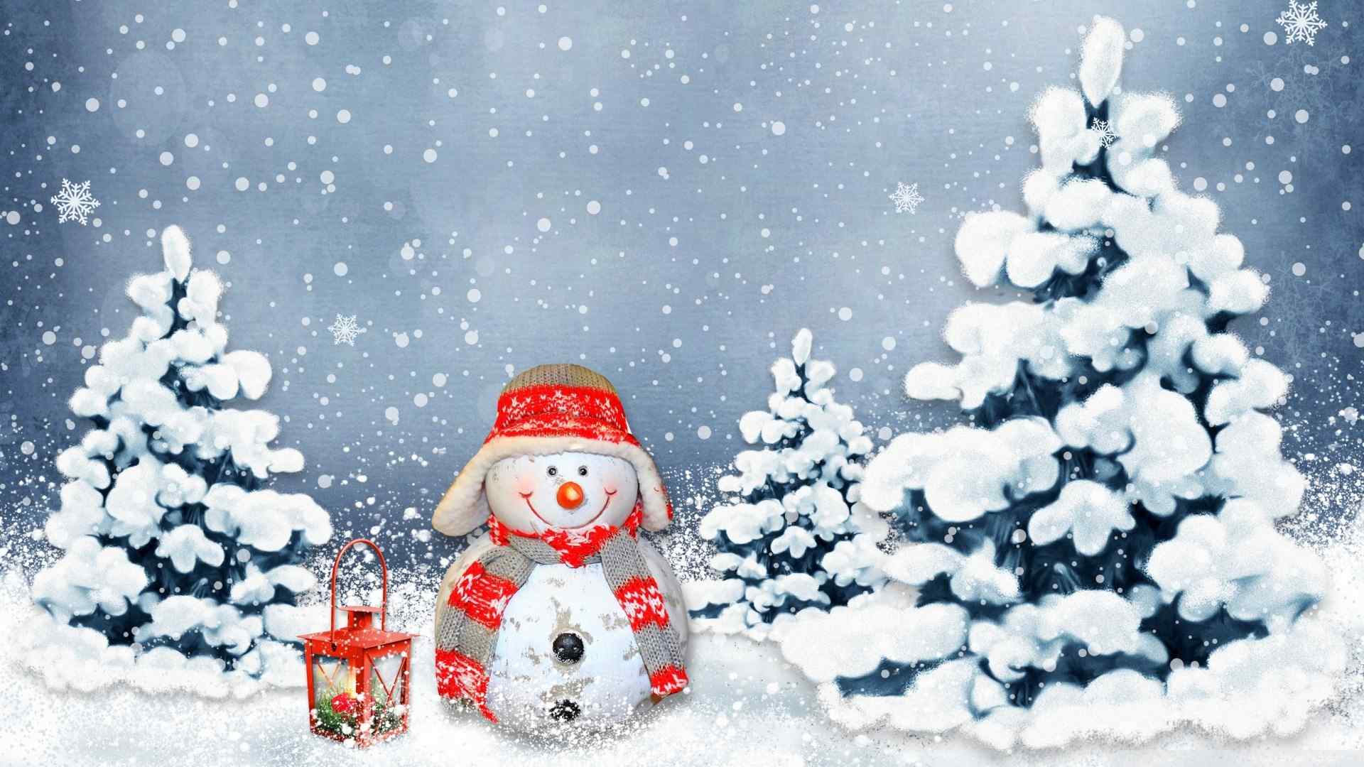 搞怪小雪人圣诞节可爱图片高清桌面壁纸