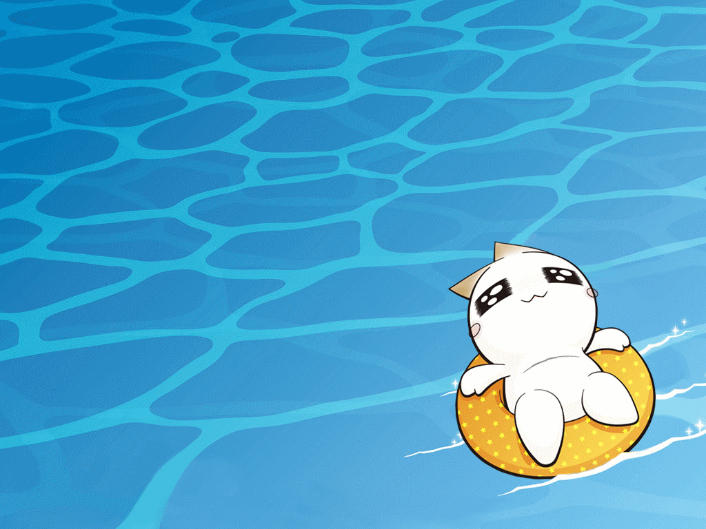 躺在游泳圈上的可爱洋葱头动态壁纸