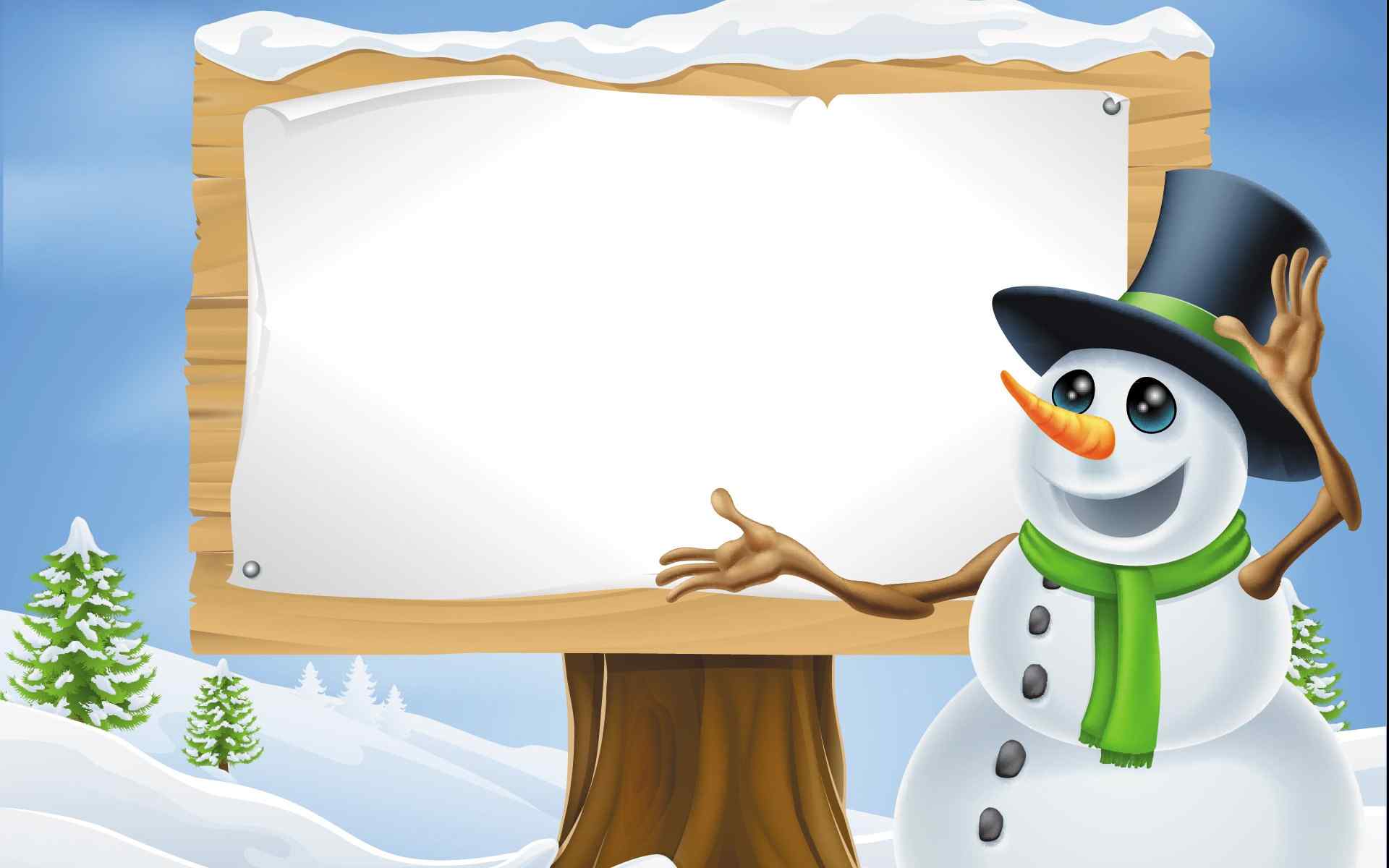 可爱雪人节日喜庆图片高清桌面壁纸