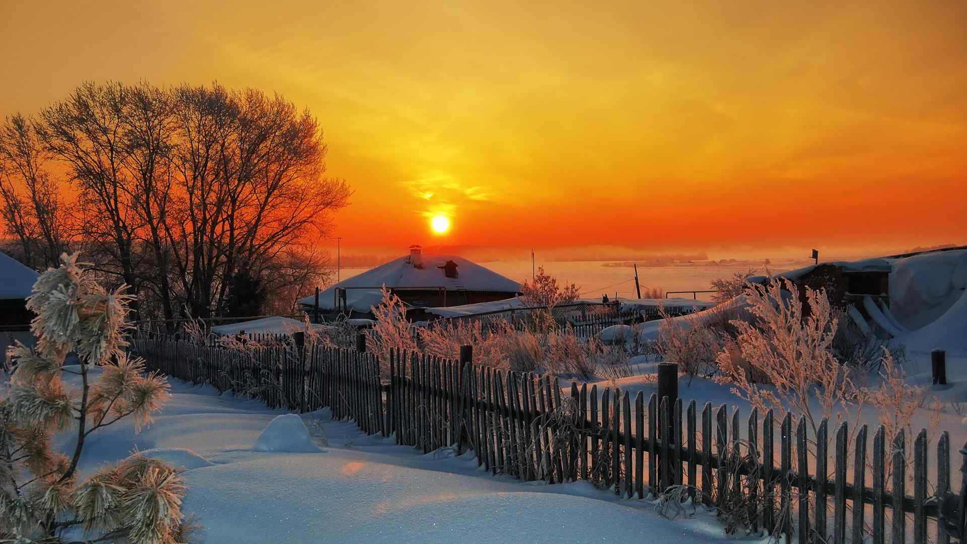 唯美冬天雪景风景图片壁纸