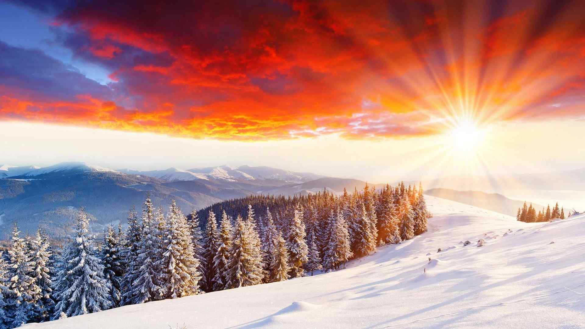 美丽的冬天自然雪景高清壁纸